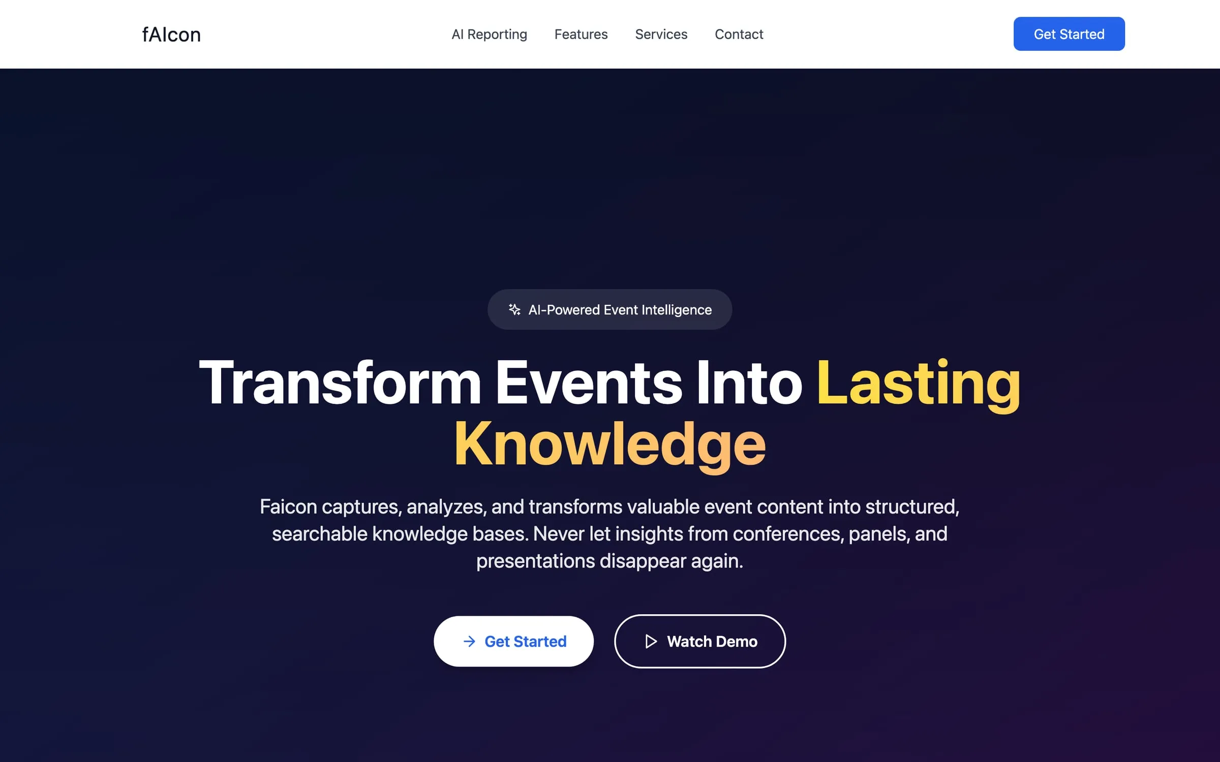 Faicon website, built by Kivos